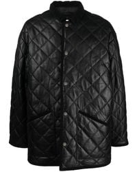 Filippa K - Quilted Leather Coat - Lyst