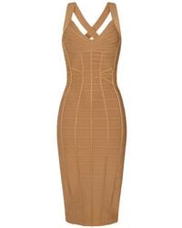Elisabetta Franchi - 3D Knit Pencil Midi Dress - Lyst