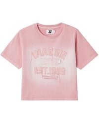 Izzue - Embroidered Cropped T-Shirt - Lyst