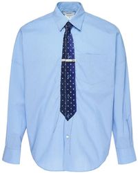 Doublet - Camisa A Rayas Con Corbata Bordada En Trompe L'Oeil - Lyst
