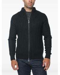 ARMANI EXCHANGE - Ribbed-Knit Zip-Fastening Cardigan - Lyst