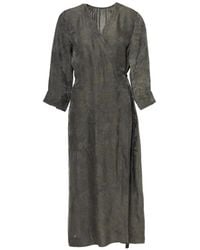 Uma Wang - Anthea Jacquard-Pattern Wrap Midi Dress - Lyst