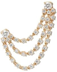 Anita Ko - Pendiente en oro amarillo de 18 ct con diamantes y cadena - Lyst