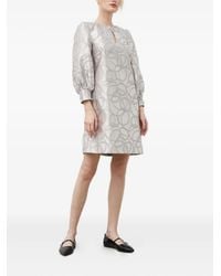 Bruuns Bazaar - Mini-Jurk Met Pofmouwen En Kettingprint - Lyst