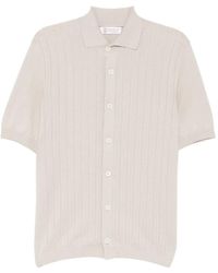 Brunello Cucinelli - Geribbeld Poloshirt Met Knopen - Lyst