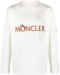 Moncler - Logo-Print Long-Sleeve Cotton T-Shirt - Lyst