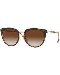 Burberry - Tortoiseshell-Effect Check-Pattern Sunglasses - Lyst