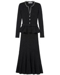 Self-Portrait - Bead-Embellished Ribbed-Knit Midi Dress - Lyst
