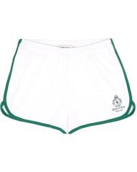 Sporty & Rich - Crown Tennis Logo-Embroidered Shorts - Lyst