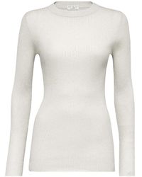 Brunello Cucinelli - Fine-Knit Long-Sleeved Top - Lyst