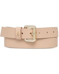 Patrizia Pepe - Fly-Plaque Pebbled Calf Leather Belt - Lyst