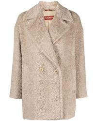 Max Mara - Brushed-effect Double-breasted Coat - Lyst
