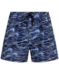 Paul Smith - Wave-Print Swim Shorts - Lyst