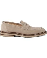 Brunello Cucinelli - Round-Toe Penny Loafers - Lyst