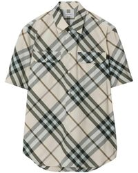 Burberry - Chemise en coton à carreaux - Lyst