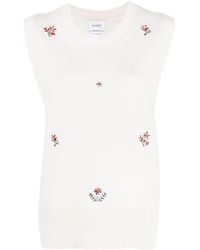 Barrie - Floral Embroidered Cashmere Top - Lyst
