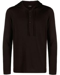 Kiton - Button-up Fine-knit Hooded Jumper - Lyst