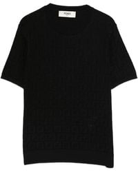 Fendi - Top con motivo de manga corta - Lyst