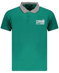 Roberto Cavalli - Polo À Col Rayé Et Logo Imprimé - Lyst
