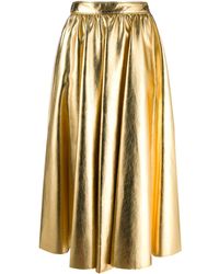 MSGM Rock mit Falten - Mettallic