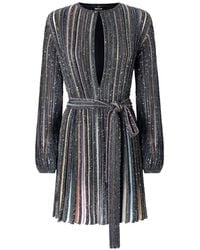 Missoni - Short Dress With V-Neck And Belt - Lyst