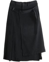 Yohji Yamamoto - Belted Layered-Panel Midi Skirt - Lyst