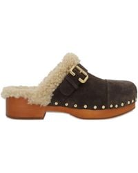 Chloé - 35Mm Jeannette Shearling-Trimmed Buckle Clogs - Lyst