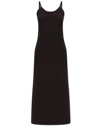 Lacoste - Robe En Maille Côtelée À Patch Logo - Lyst