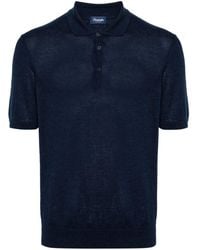 Drumohr - Cotton-linen Knit Polo Shirt - Lyst