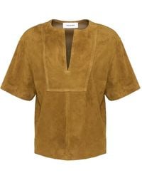 Yves Salomon - Double-Sided V-Neck Blouse - Lyst