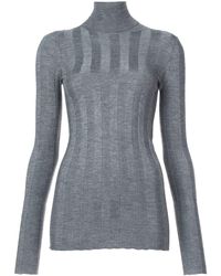 Derek Lam Ribbed Long Sleeved Turtleneck - Gray