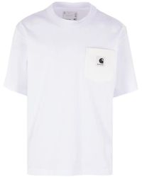 Carhartt - X Sacai Logo-Patch Short-Sleeved T-Shirt - Lyst