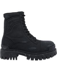 Balenciaga - Strike Lace-Up Zip Boots - Lyst