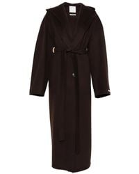 Sportmax - Hooded Belted Coat - Lyst
