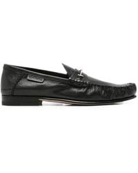 Tom Ford - T-Bar Pebbled Leather Loafers - Lyst
