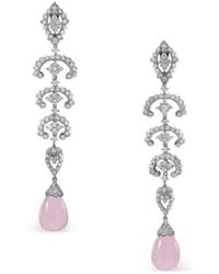 Anabela Chan - 14K And Rhodium Vermeil Scallop Lace Kunzite And Diamond Earrings - Lyst