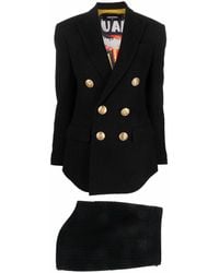 DSquared² - Black Double-breasted Skirt Suit - Lyst