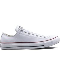 Converse - Chuck Taylor All Star Ox "white Leather" Sneakers - Lyst