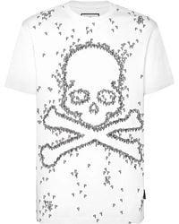Philipp Plein - T-Shirt Round Neck Ss Skull & Bones - Lyst