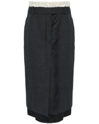 Rohe - Layered-Design Slit-Detail Midi Skirt - Lyst