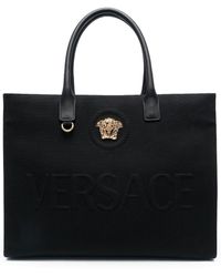 Versace - La Medusa Canvas & Leather Tote - Lyst