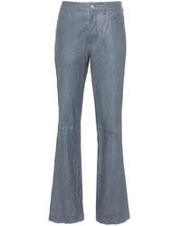 Zadig & Voltaire - Straight-Leg Crinkled-Leather Trousers - Lyst