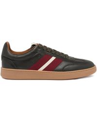 Bally - Crest Ribbon-Detail Leather Sneakers - Lyst