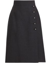 Dolce & Gabbana - Midirock Mit Einsätzen Im Layering-Look - Lyst