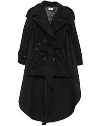 Elisabetta Franchi - Belted Cape-Panel Coat - Lyst