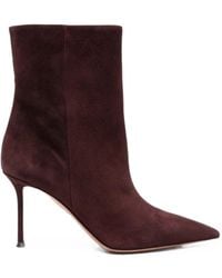 Aquazzura - Pointed-Toe Suede Ankle Boots - Lyst