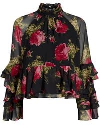Cinq À Sept - Skylah Ruffled Floral Blouse - Lyst