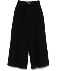 Uma Wang - Pantaloni Plissé Con Orli A Taglio Vivo - Lyst