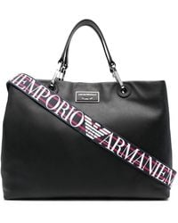 Emporio Armani - Leather Tote Bag - Lyst