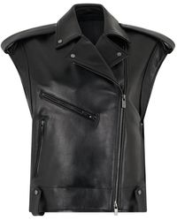 Salvatore Santoro - Sleeveless Leather Biker Jacket - Lyst